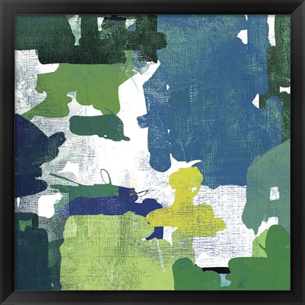 Framed Block Paint II Green Print