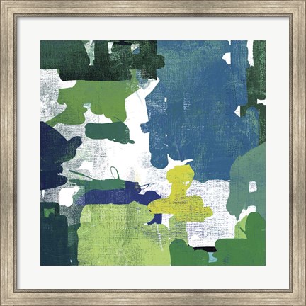 Framed Block Paint II Green Print
