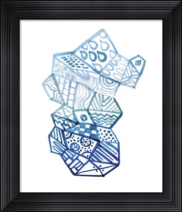 Framed Ombre Locking I Print