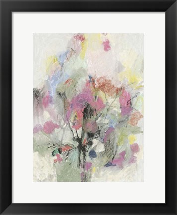 Framed Pastel Floral I Print