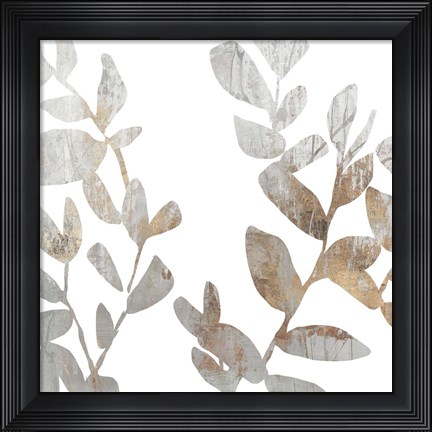 Framed Marble Foliage I Print