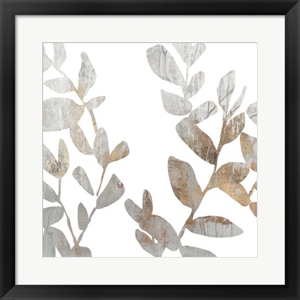 Framed Marble Foliage I Print