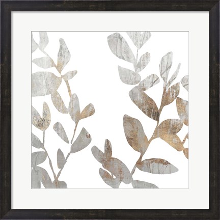 Framed Marble Foliage I Print