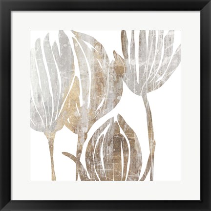 Framed Marble Foliage III Print