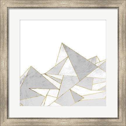 Framed Marbled Geo Mountains II Print