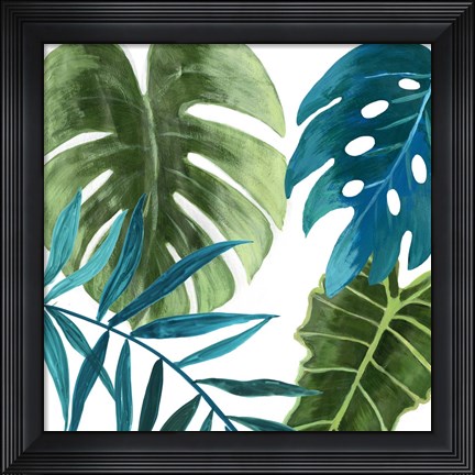 Framed Tropical Leaves I Print