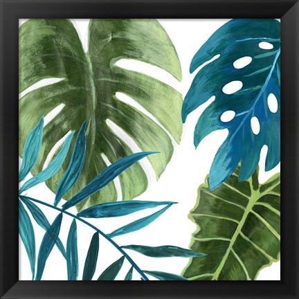 Framed Tropical Leaves I Print