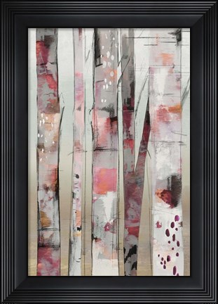 Framed Sunset Birch I Print