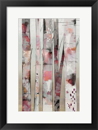 Framed Sunset Birch I Print