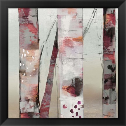 Framed Sunset Birch III Print