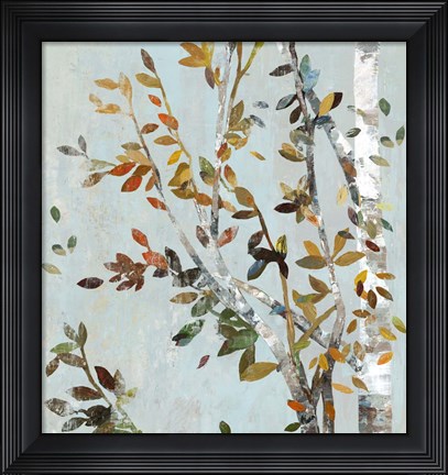 Framed Birch with Leaves II Print
