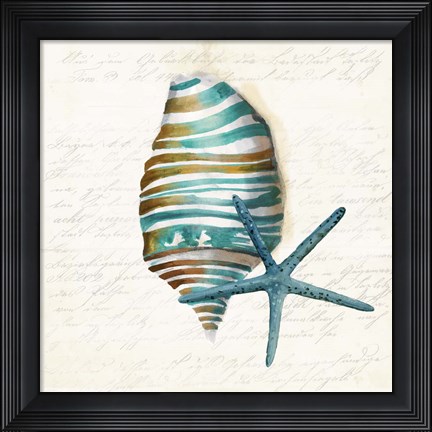 Framed Blue Sealife I Print
