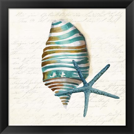 Framed Blue Sealife I Print