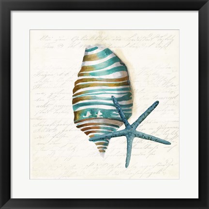 Framed Blue Sealife I Print