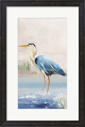 Framed Heron on the Beach II Print