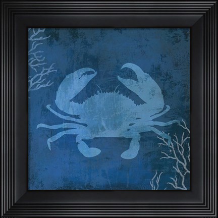Framed Navy Sea Crab Print