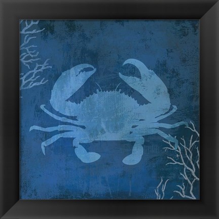 Framed Navy Sea Crab Print