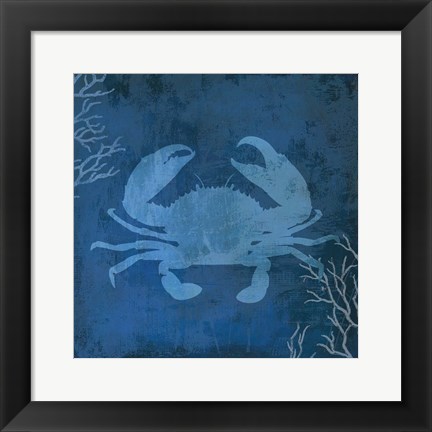 Framed Navy Sea Crab Print