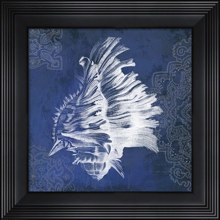 Framed Navy Shell II Print