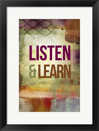 Framed Listen &amp; Learn Print