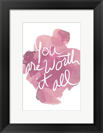 Framed Watercoulours Pink Type I Print