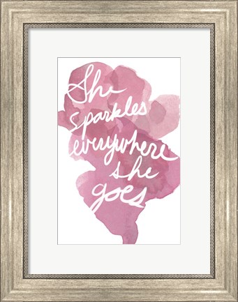 Framed Watercoulours Pink Type III Print