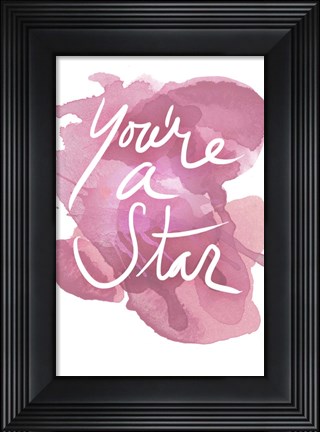 Framed Watercoulours Pink Type V Print