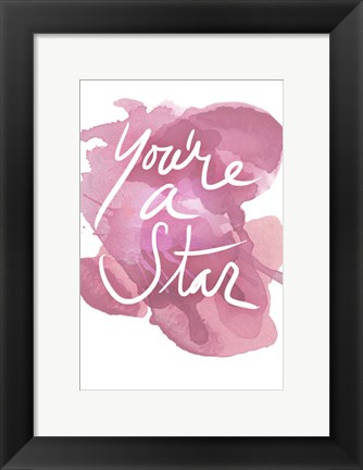 Framed Watercoulours Pink Type V Print