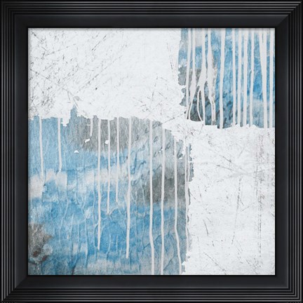Framed Blue Drips Print