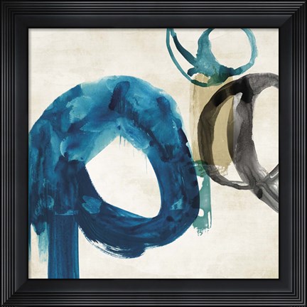Framed Blue Ring I Print