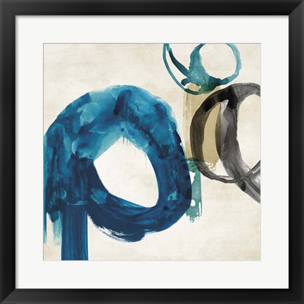 Framed Blue Ring I Print