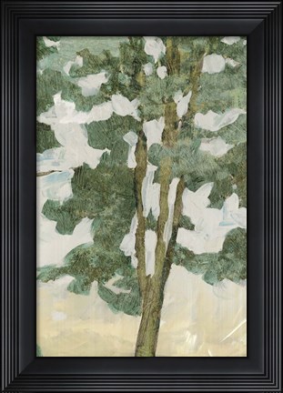 Framed Green Tree Line II Print