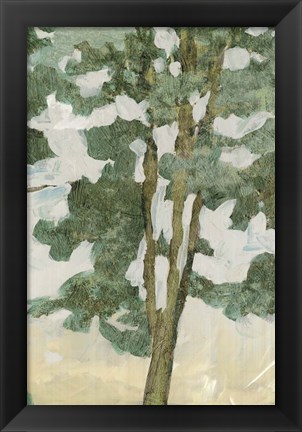 Framed Green Tree Line II Print