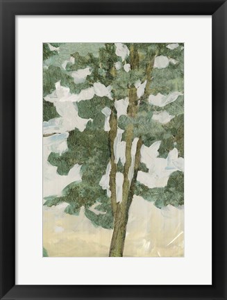 Framed Green Tree Line II Print