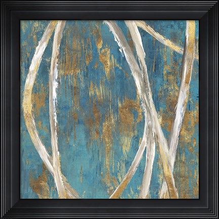 Framed Teal Abstract I Print