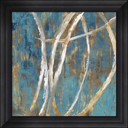 Framed Teal Abstract II Print