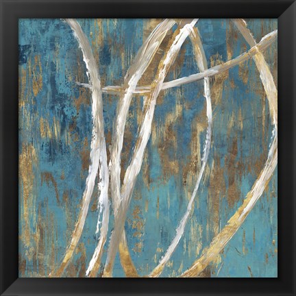 Framed Teal Abstract II Print