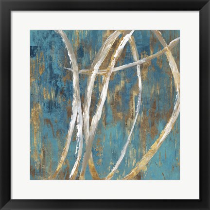 Framed Teal Abstract II Print