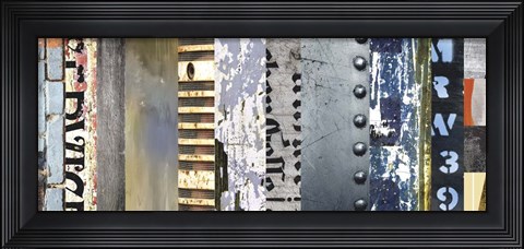 Framed Striped Robotic I Print