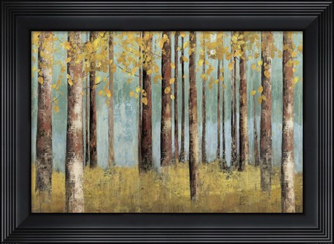 Framed Teal Birch Print