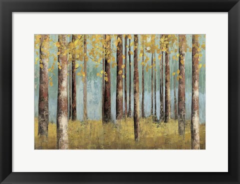 Framed Teal Birch Print