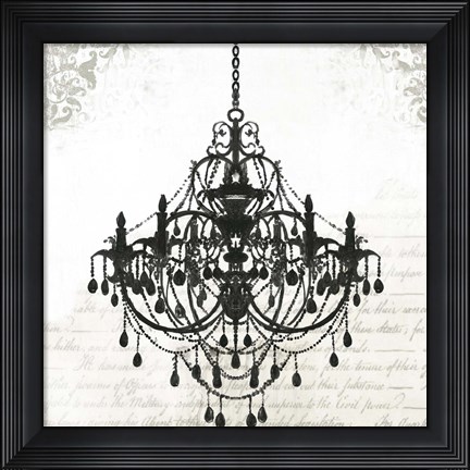 Framed Black Chandelier II Print
