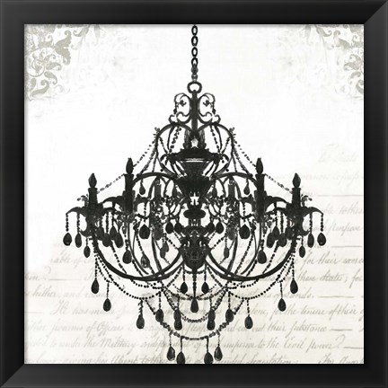 Framed Black Chandelier II Print