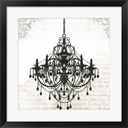 Framed Black Chandelier II Print