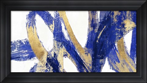 Framed Indigo Abstract V Print