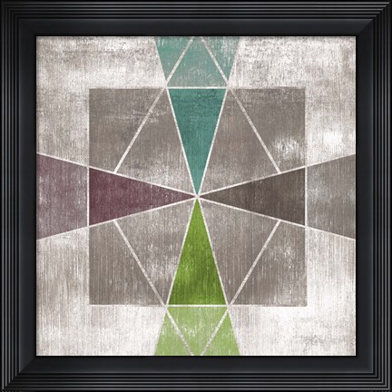Framed Grey Geo I Print