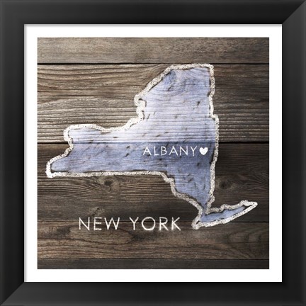 Framed New York Rustic  Map Print