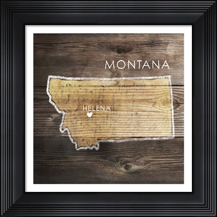 Framed Montana Rustic Map Print