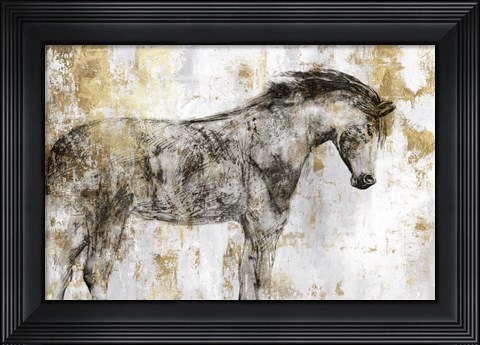 Framed Equestrian Gold I Print