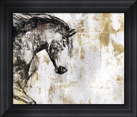 Framed Equestrian Gold III Print